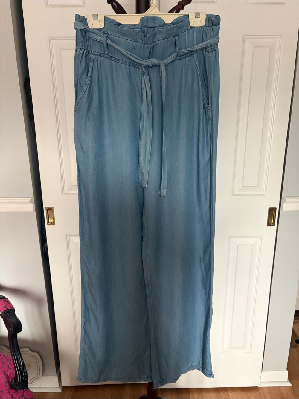 Thread & Supply Paperbag Style Pants with Tie Waist in Lyocell Fabric